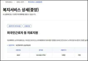 외국인근로자 의료지원, 외국인근로자 의료서비스, 의료비지원, 무료진료, 건강보험, 미등록외국인