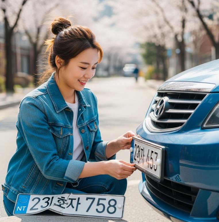 차량 번호판이 훼손