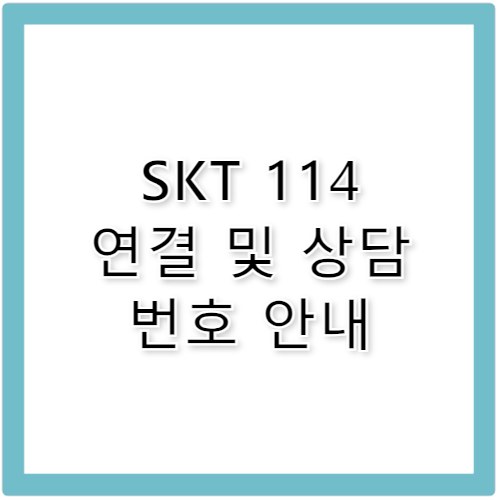 SKT 고객센터 전화 114 연결 및 유료 번호 안내