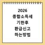 2026 종합소득세 기한후 환급신고 하는방법