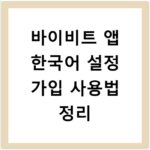 바이비트 앱 한국어 설정 가입 사용법 정리