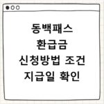 동백패스 환급금 신청방법 조건 지급일 확인