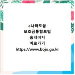 e나라도움 보조금통합포털 홈페이지 바로가기 https://www.bojo.go.kr