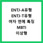 ENTJ-A유형 ENTJ-T유형 여자 연예 특징 MBTI 이상형 궁합