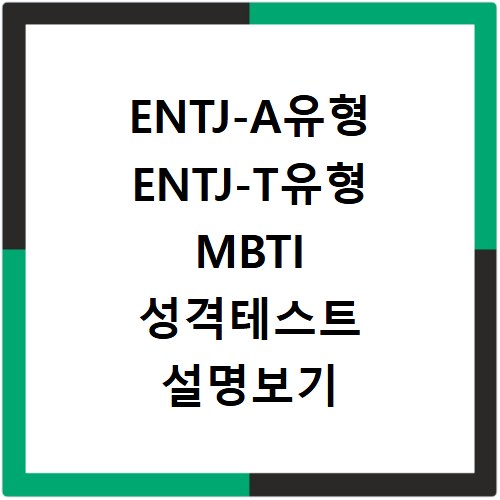 ENTJ-A유형 ENTJ-T유형 MBTI 성격테스트 설명보기