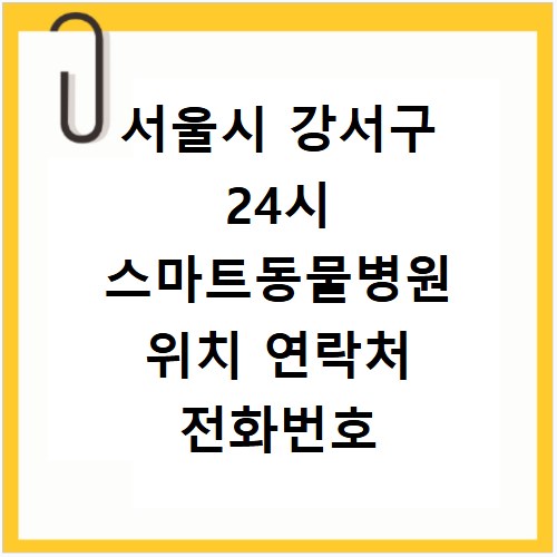 서울시 강서구 24시 스마트동물병원 위치 연락처 전화번호