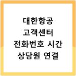 대한항공 고객센터 전화번호 시간 상담원 연결