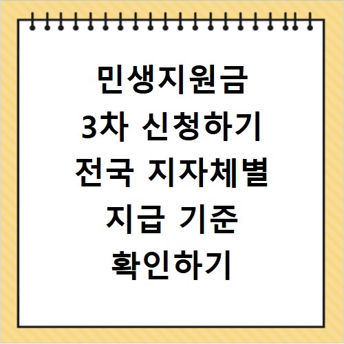 민생지원금 3차 신청하기 전국 지자체별 지급 기준 확인하기