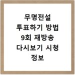 무명전설 투표하기 방법 9회 재방송 다시보기 시청 정보