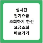 실시간 전기요금 조회하기 한전 요금조회 바로가기