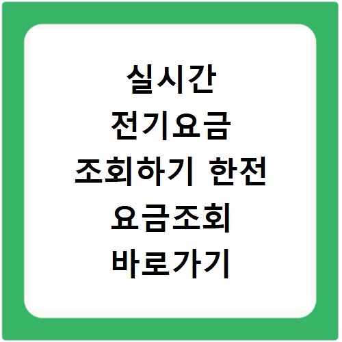 실시간 전기요금 조회하기 한전 요금조회 바로가기