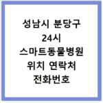 성남시 분당구 24시 스마트동물병원 위치 연락처 전화번호