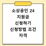 소상공인 24 지원금 신청하기 신청방법 조건 자격