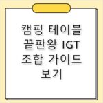 스노우피크IGT 캠핑 테이블 끝판왕 조합 가이드