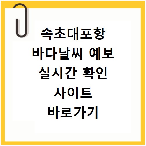 속초대포항 바다날씨 예보 실시간 확인 사이트 바로가기