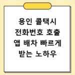 용인 콜택시 전화번호 호출 앱 배차 빠르게 받는 노하우