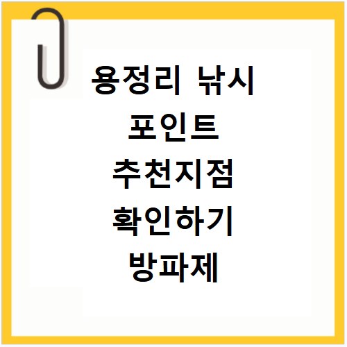 용정리 낚시 포인트 추천지점 확인하기 방파제 포함
