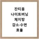 잔티움 나이트버닝 체지방 감소&middot;수면 효율 실제 후기와 방법