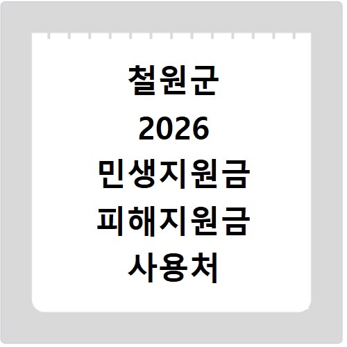 철원군 2026 민생지원금 피해지원금 사용처 총정리