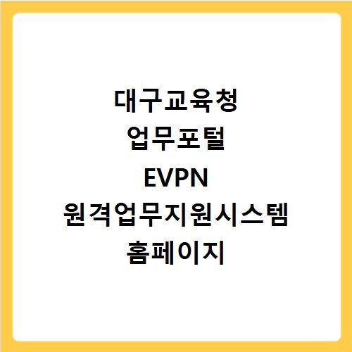 대구교육청 업무포털 EVPN 원격업무지원시스템 홈페이지 바로가기 https://evpn.dge.go.kr