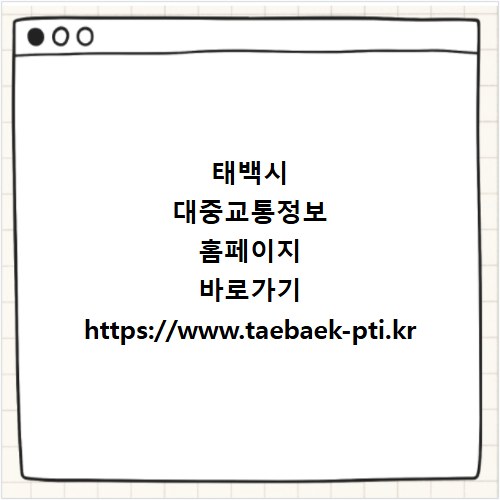 태백시 대중교통정보 홈페이지 바로가기 https://www.taebaek-pti.kr