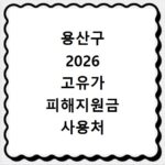 용산구 2026 고유가 피해지원금 사용처 총정리