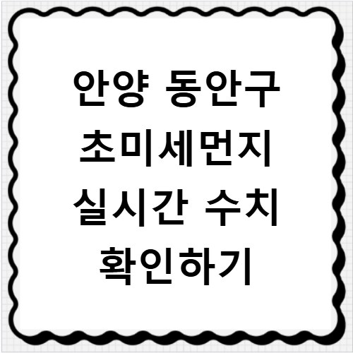 안양 동안구 초미세먼지 실시간 수치 확인하기
