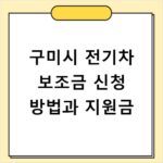 구미시 전기차 보조금 신청 방법과 지원금