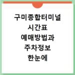 구미종합터미널 시간표 예매방법과 주차정보 한눈에 보기