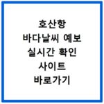 호산항 바다날씨 예보 실시간 확인 사이트 바로가기