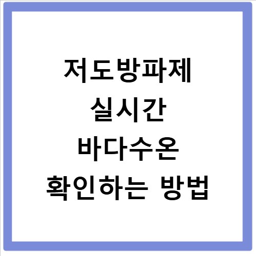 저도방파제 실시간 바다수온 확인하는 방법