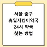 서울 중구 휴일지킴이약국 24시 약국 찾는 방법