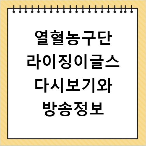 열혈농구단 라이징이글스 다시보기와 방송정보