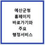 예산군청 홈페이지 바로가기와 주요 행정서비스 안내
