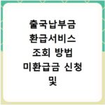 출국납부금 환급서비스 조회 방법 미환급금 신청 및 환급액