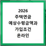 2026 주택연금 예상수령금액과 가입조건 온라인 신청하기