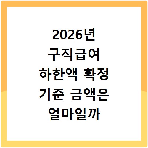 2026년 구직급여 하한액 확정 기준 금액은 얼마일까