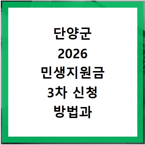 단양군 2026 민생지원금 3차 신청 방법과 홈페이지 바로가기 확인하기