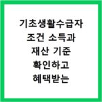 기초생활수급자 조건 소득과 재산 기준 확인하고 혜택받는 법