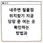 내주변 철물점 위치찾기 지금 당장 문 여는 곳 확인하는 방법과 지도 검색 팁