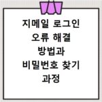 지메일 로그인 오류 해결 방법과 비밀번호 찾기 과정 총정리