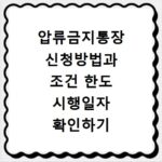 압류금지통장 신청방법과 조건 한도 시행일자 확인하기