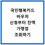 국민행복카드 바우처 신청부터 잔액 가맹점 조회하기
