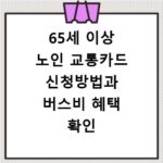 65세 이상 노인 교통카드 신청방법과 버스비 혜택 확인