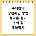 주택청약 당첨확인 방법 청약홈 결과 조회 및 계약절차