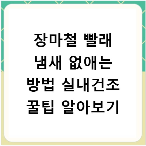장마철 빨래 냄새 없애는 방법 실내건조 꿀팁 알아보기