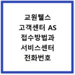 교원웰스 고객센터 AS 접수방법과 서비스센터 전화번호 영업시간 확인하기