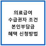 의료급여 수급권자 조건 본인부담금 혜택 신청방법