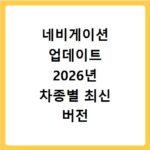 네비게이션 업데이트 2026년 차종별 최신 버전 설치 방법과 홈페이지 바로가기