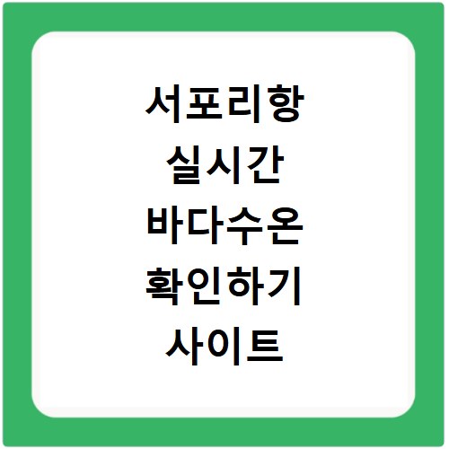 서포리항 실시간 바다수온 확인하기 사이트 바로가기